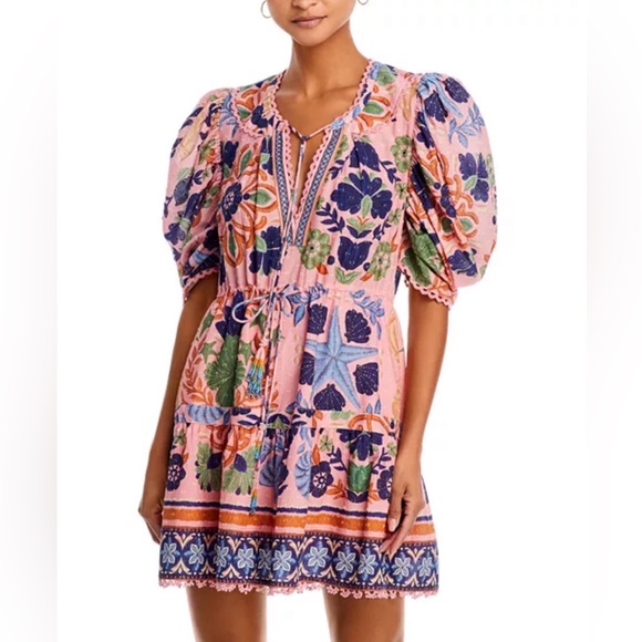 FARM Rio Dresses & Skirts - FARM Rio | Seashell Tapestry Cotton Mini Dress | XS - NWT